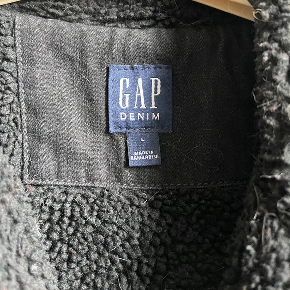 Gap Denim Jean Jacket Black Warm Mens Size Medium - Picture 3 of 11